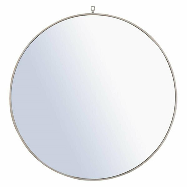 Doba-Bnt 42 in. Eternity Metal Frame Round Mirror with Decorative Hook, Silver SA2211198